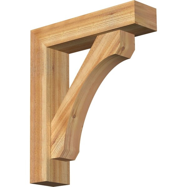 Ekena Millwork Legacy Block Rough Sawn Bracket w/ Offset Brace, Western Red Cedar, 6"W x 24"D x 28"H BKT0604X24X28LEC05RWR - main